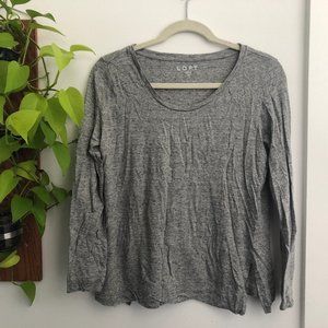 Ann Taylor Loft Long-Sleeve Heather Gray Boatneck